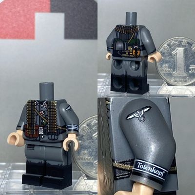 eastbrick custom minifig ww2 SS-Division Totenkopf mg
