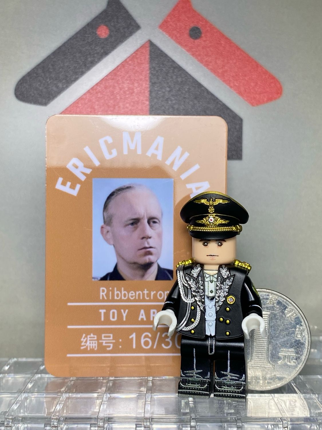 eastbrick custom minifig ww2 Ribbentrop uv printed on lego parts