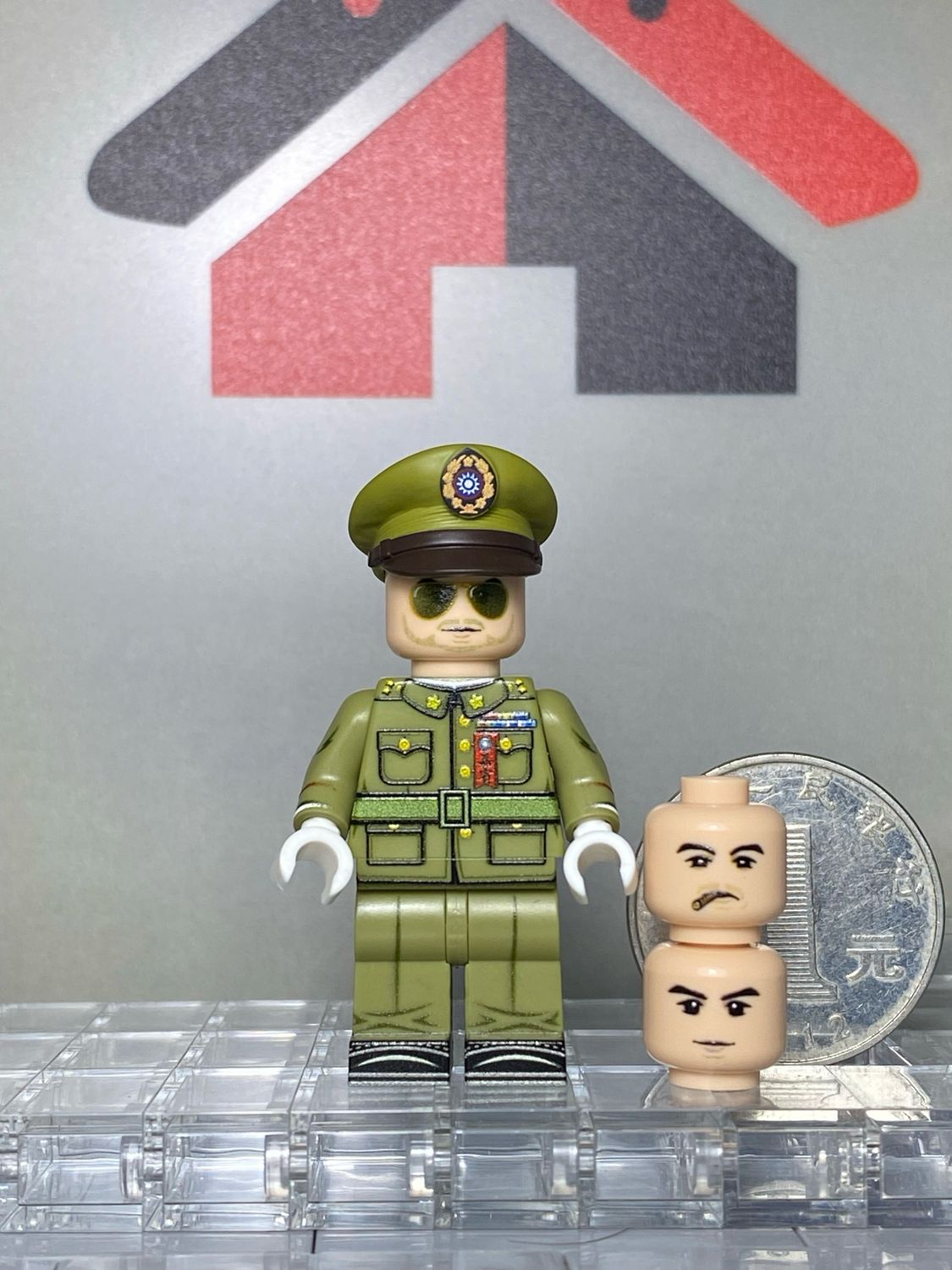 eastbrick custom minifig ww2 张灵甫舞会版 uv printed on lego parts