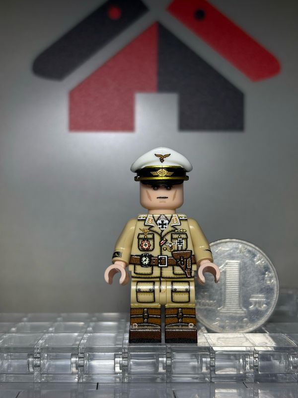 custom minifig ww2 Hans Joachim Marseille uv printed on lego parts