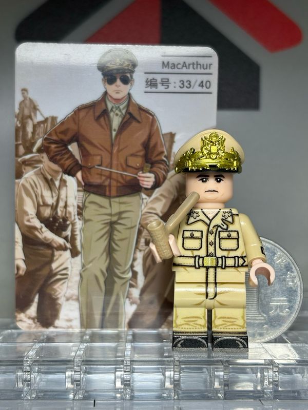 eastbrick custom minfig ww2 Douglas MacArthur use lego parts and uv printed