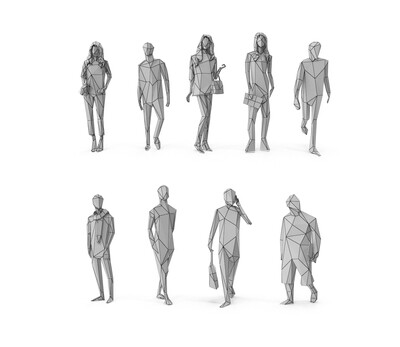 Low Poly Posed People Pack 03- Urban People