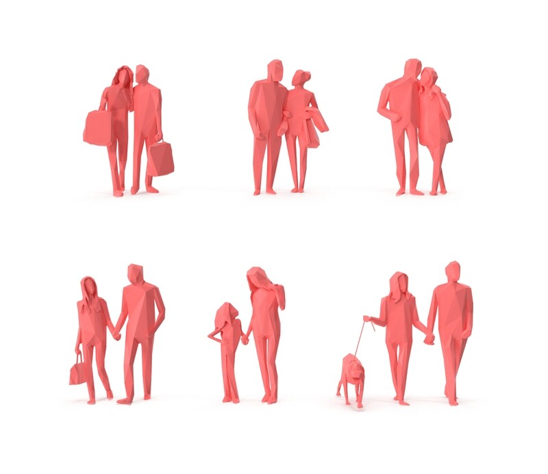 Low Poly Posed People Pack 04 - Couple