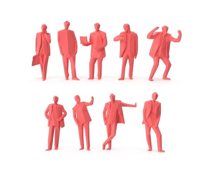 Low Poly Posed People Pack 16 - Business