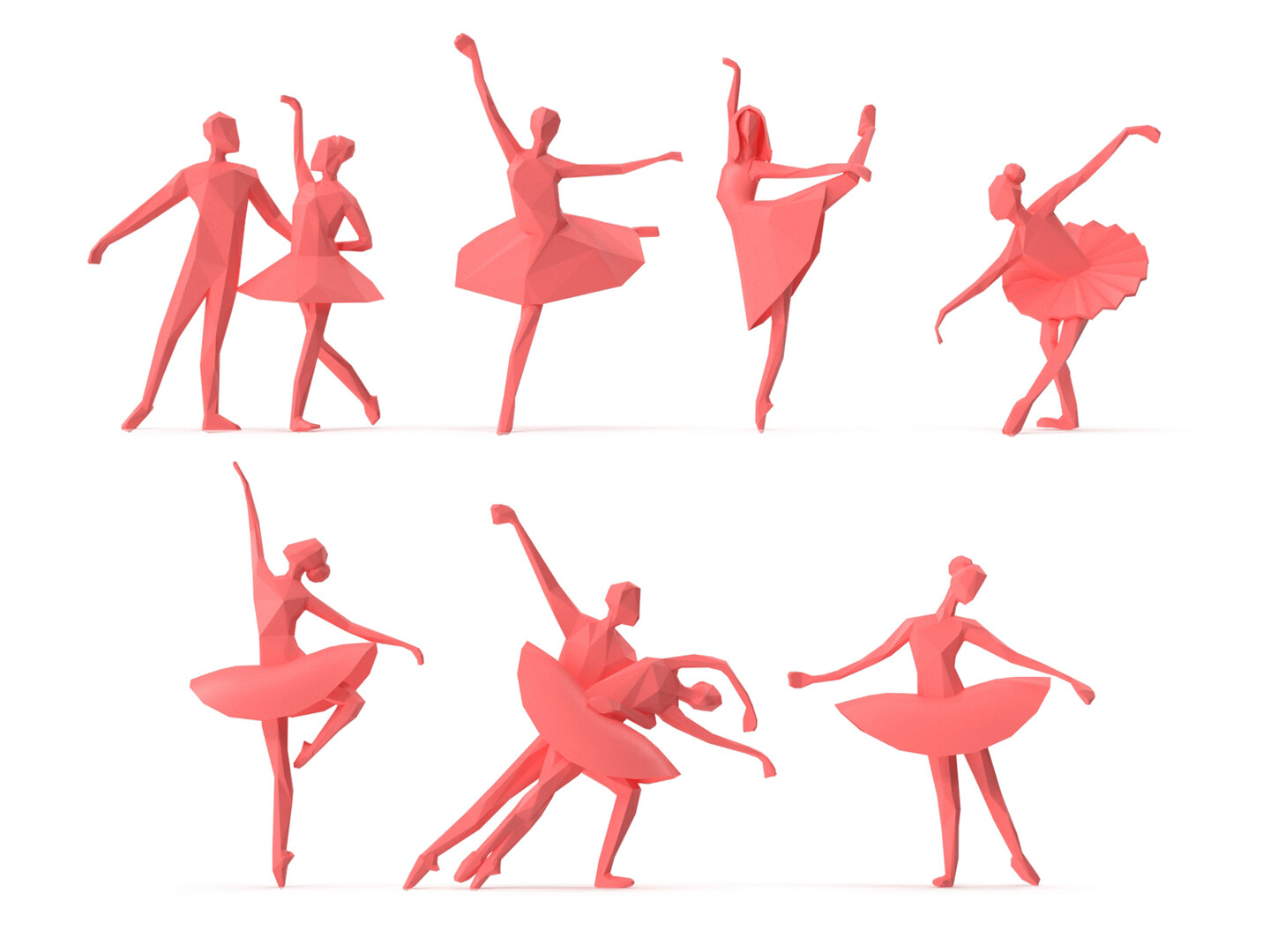 Low Poly Posed People Pack 19 - Ballet Ballerina