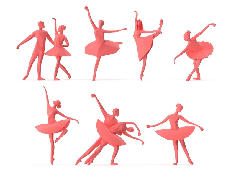 Low Poly Posed People Pack 19 - Ballet Ballerina