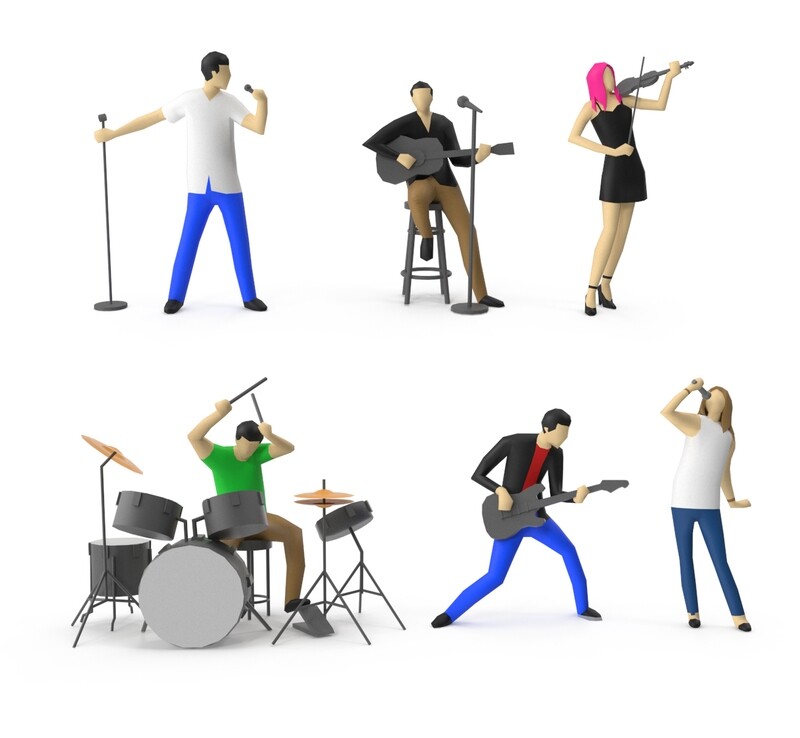Colored Low Poly Human 01 - Band