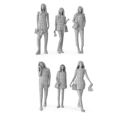 Colored Low Poly Human 06 - Girl Pack