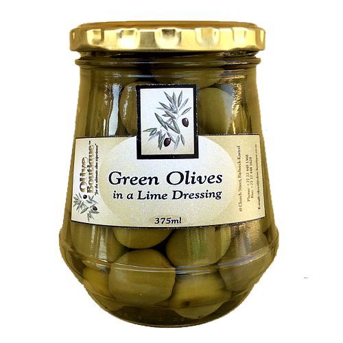 Case of 24 X 375 ml Green Olives in Lime Dressing