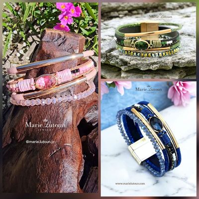 Kristall Armband rosa im Wickelstyle