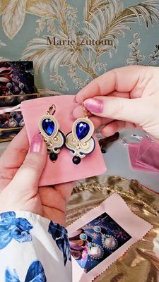 Soutache Ohrringe Royalblue