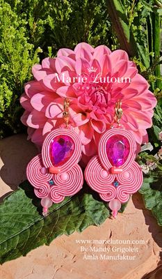 Soutache Ohrringe rosa-pink