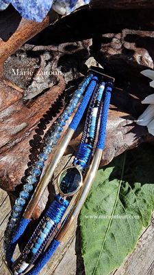 Kristall Armband blau im Wickelstyle Kristall Armband blau im Wickelstyle