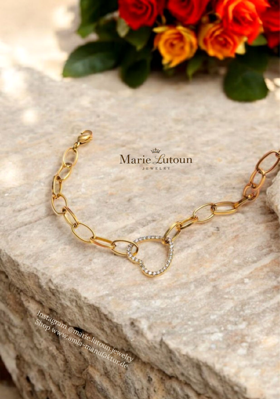 Herz Armband 18 Karat vergoldet 