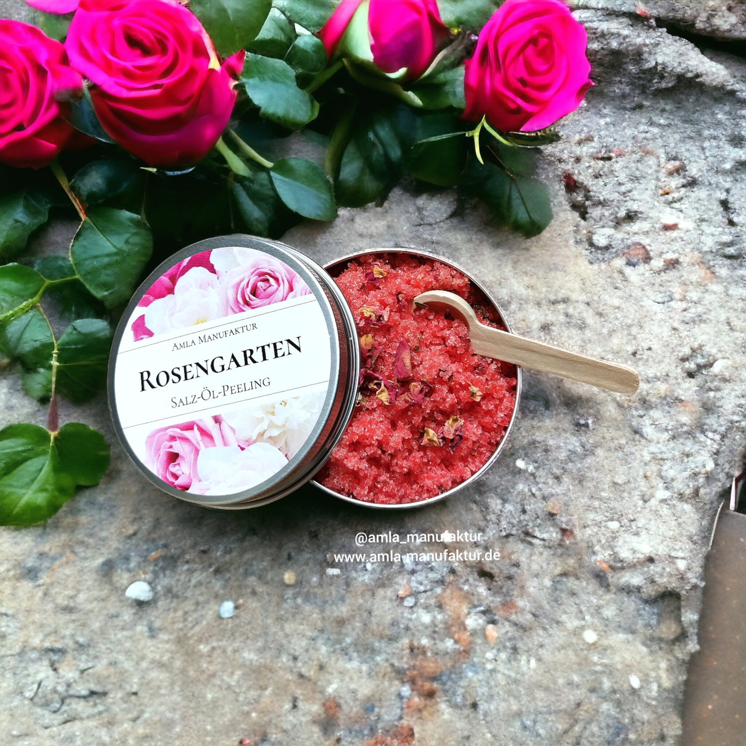 Rosengarten Peeling Body Scrub mit Meersalz und Mandelöl Rosengarten Peeling Body Scrub mit Meersalz und Mandelöl