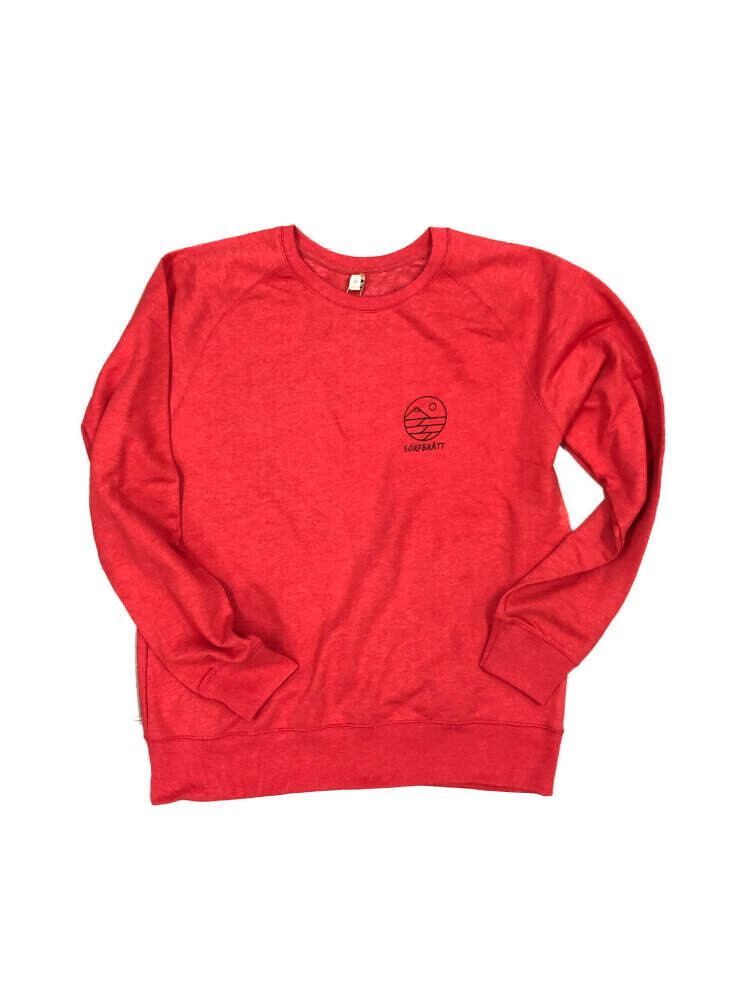 Surf Sweater - &quot;Red Sml Wave&quot; - Fairwear, Recycled cotton