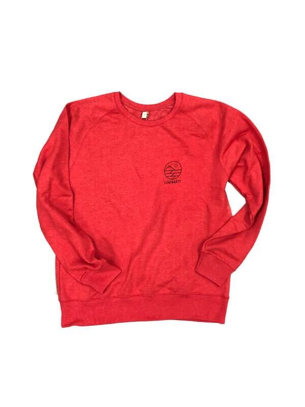 Surf Sweater - &quot;Red Sml Wave&quot; - Fairwear, Recycled cotton