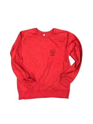 Surf Sweater - &quot;Red Sml Wave&quot; - Fairwear, Recycled cotton