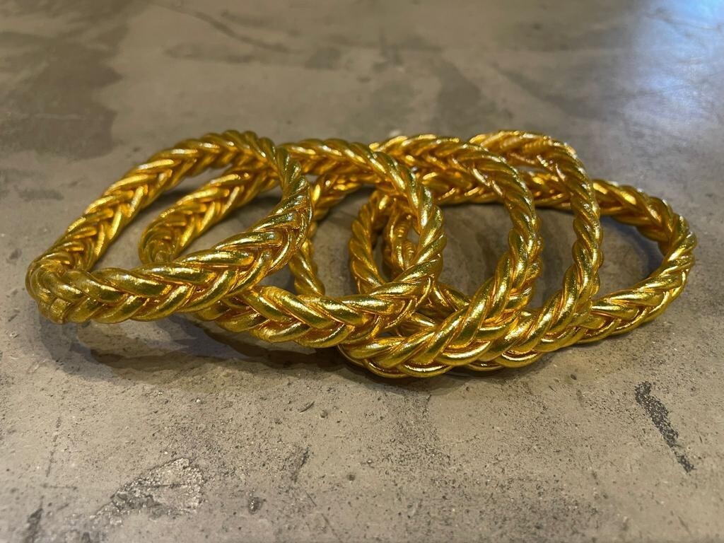 Pulseras Pan de Oro Trenzada