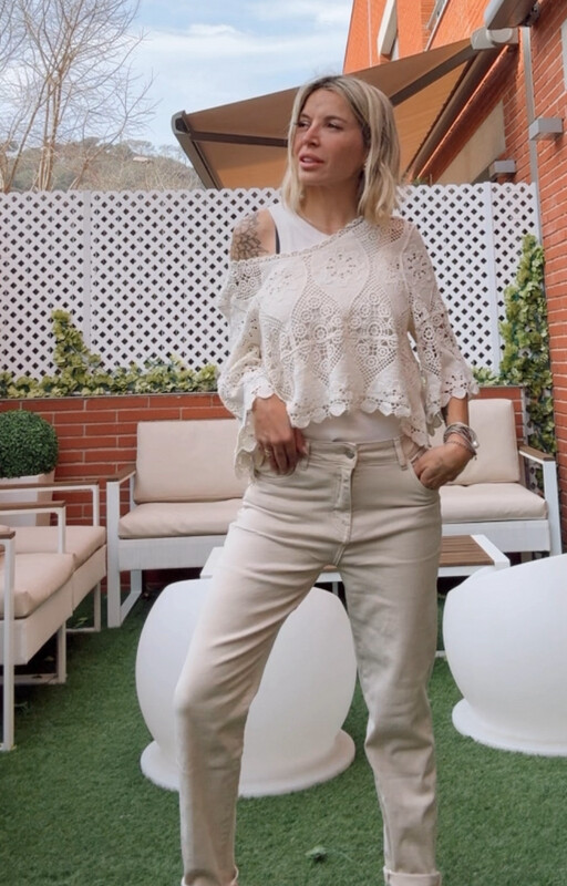 Jeans crema 