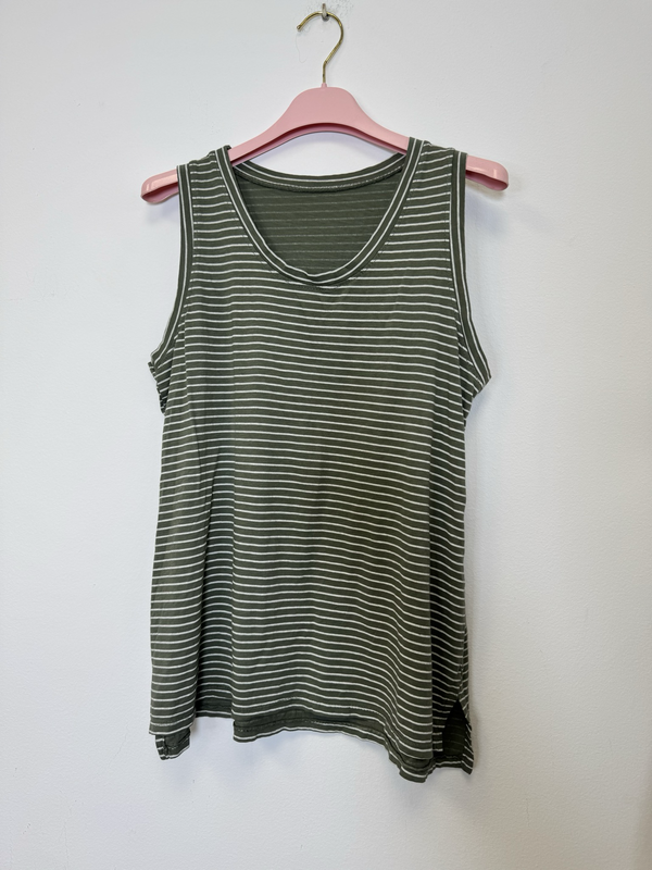 Camiseta Rayada Kaki Camiseta Rayada Kaki