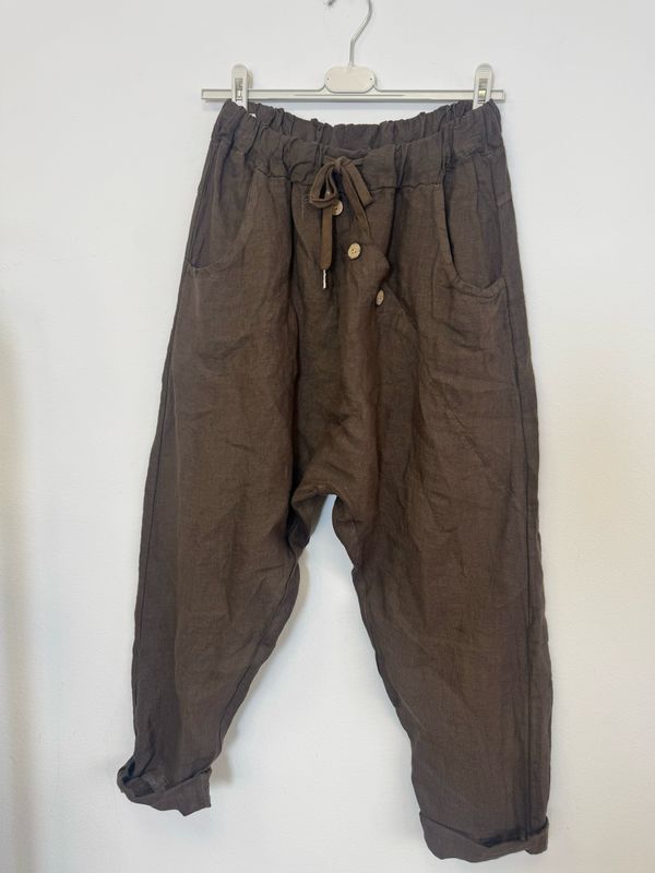 Pantalón Buggy Lino Choco