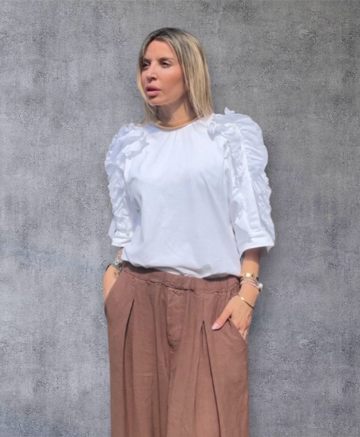 Camiseta Drapeada Blanca 