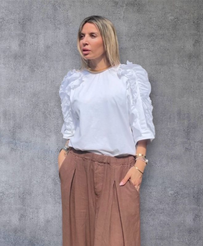 Camiseta Drapeada Blanca 