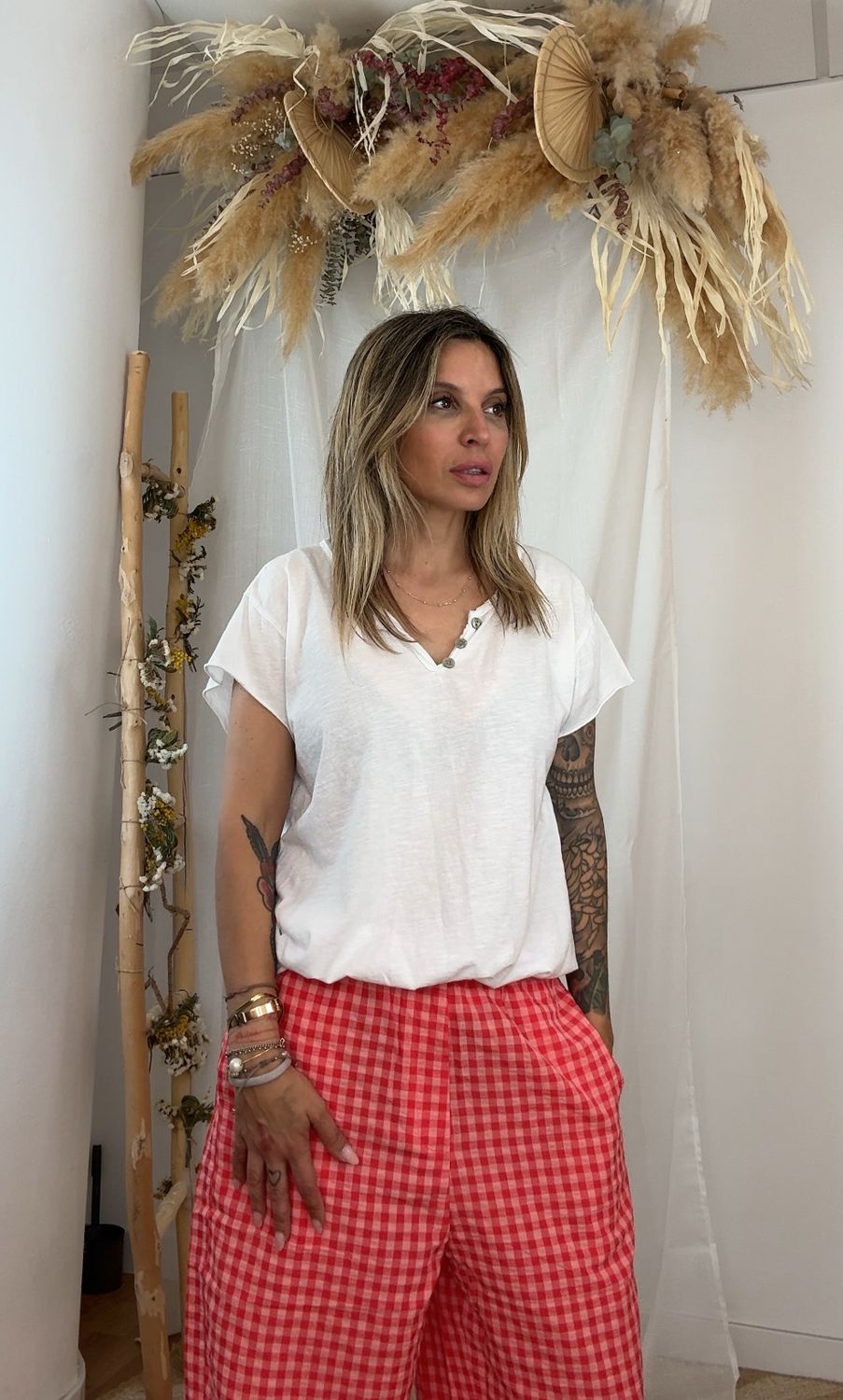 Camiseta basic botón 