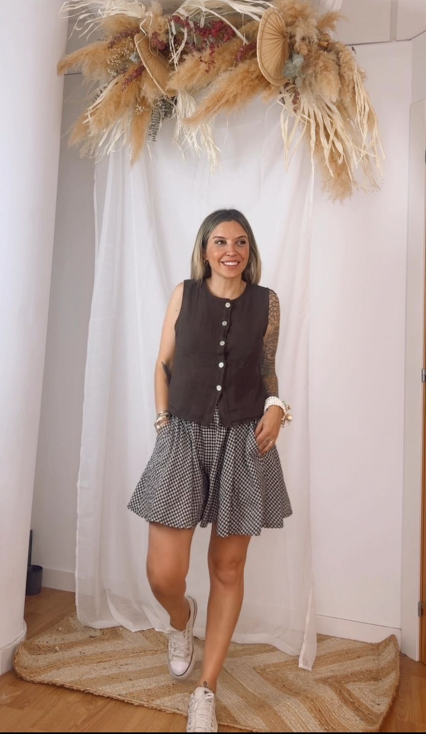 Cuerpo Lino Botón Choco