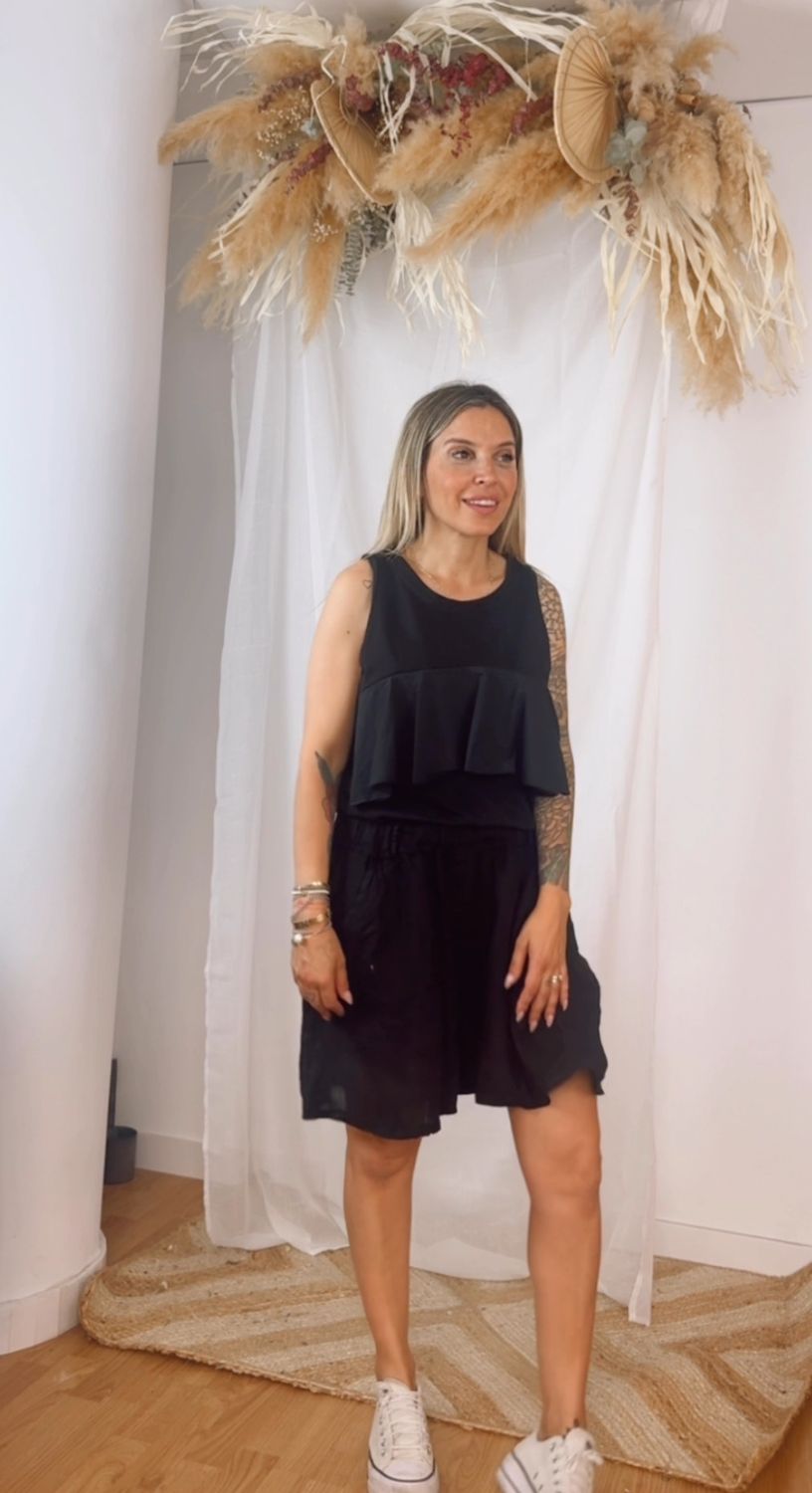 Camiseta Volan negro 
