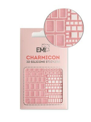 Charmicon 3D Silicone Stickers #161 Squares White