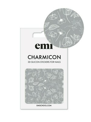 Charmicon 3D Silicone Stickers #177 White Flowers