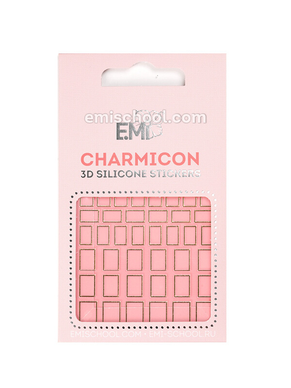 Charmicon 3D Silicone Stickers #111 Squares Gold
