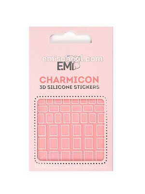 Charmicon 3D Silicone Stickers #114 Squares White