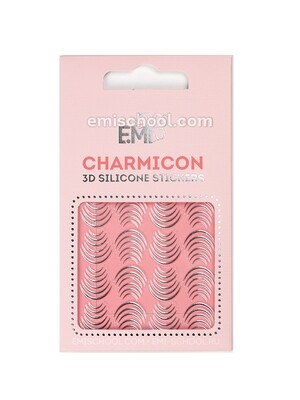 Charmicon 3D Silicone Stickers #116 Lunula Silver
