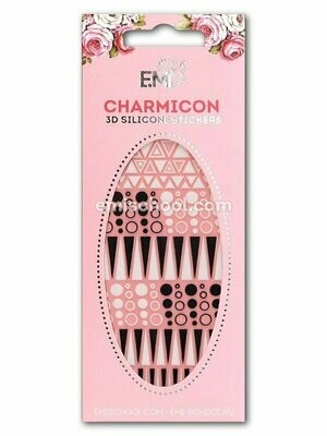Charmicon 3D Silicone Stickers #38 Geometry Black/White