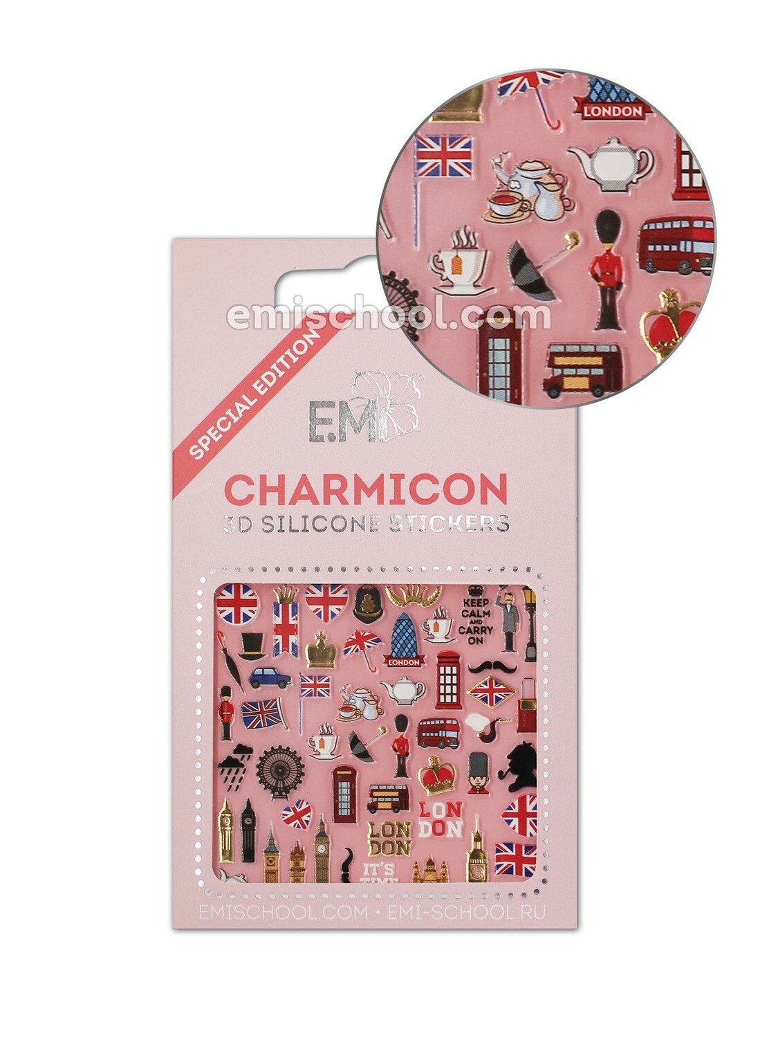 Charmicon 3D Silicone Stickers England