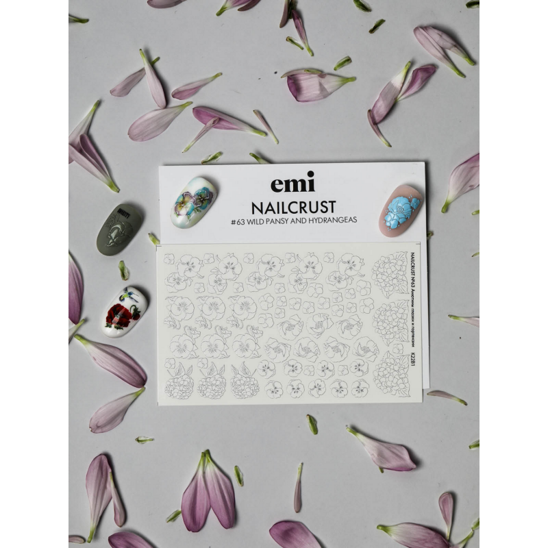 NAILCRUST 63 Pansies and Hydrangeas