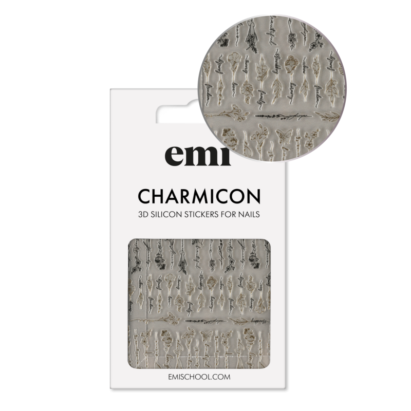 Charmicon Silicone Stickers #231 Flowers and phrases