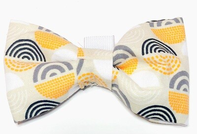 Grey and Orange Abstract Bowtie