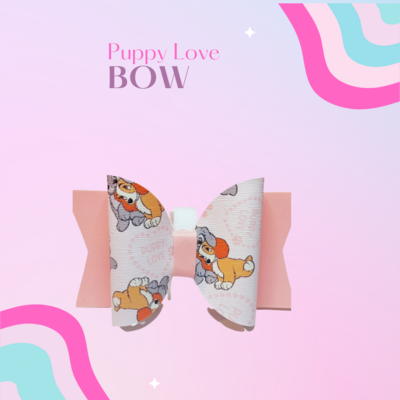 Puppy Love Faux Leather Bow