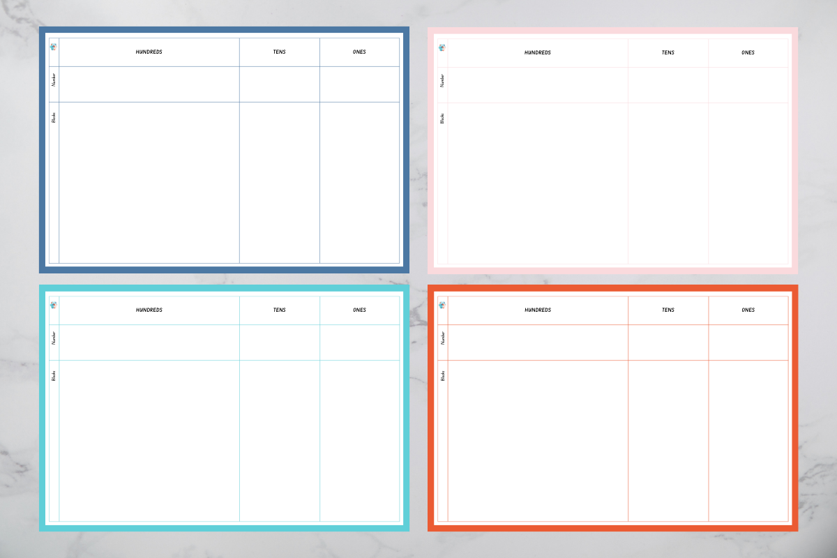 Maths Place Value and number template: Downloadable PDF's