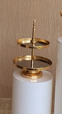 Gold Two-Tier Dessert Stands