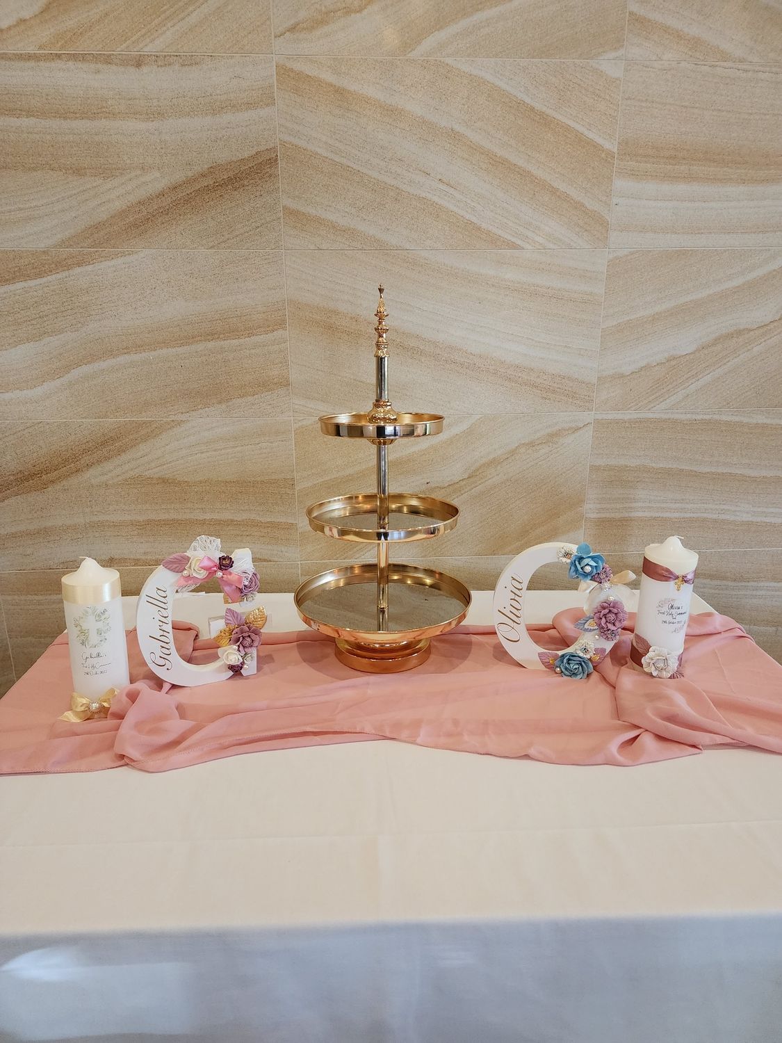 Gold Three-Tier Dessert Stands