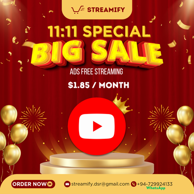 YOUTUBE PREMIUM 12 MONTHS (FAMILY SHARING)