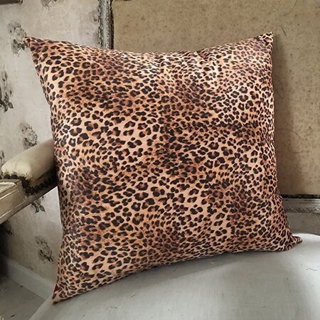 Velvet Cushion Leopard Print