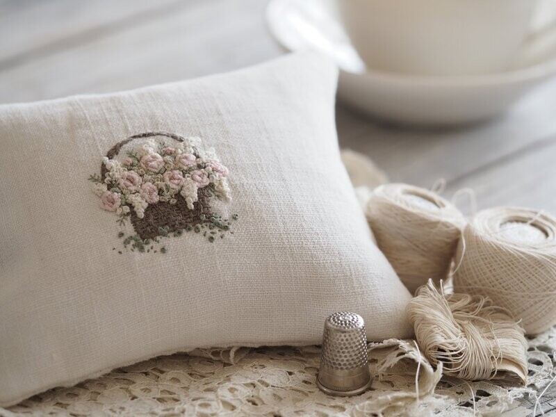 Rose Basket Embroidery Kit