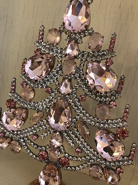 Handmade Glass Christmas Tree Pale Pink