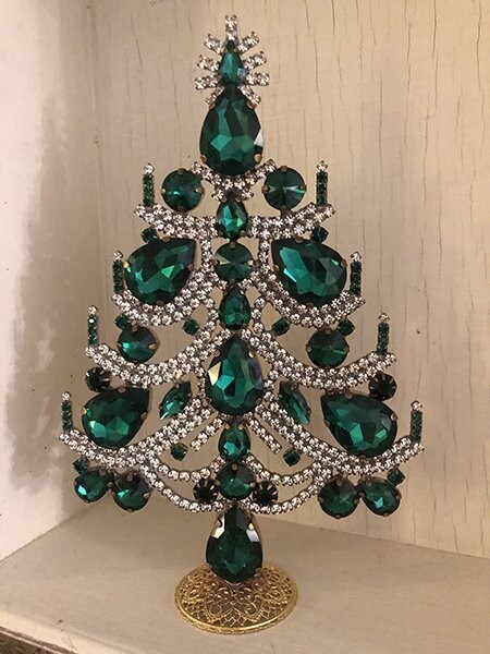 Handmade Glass Christmas Tree Emerald